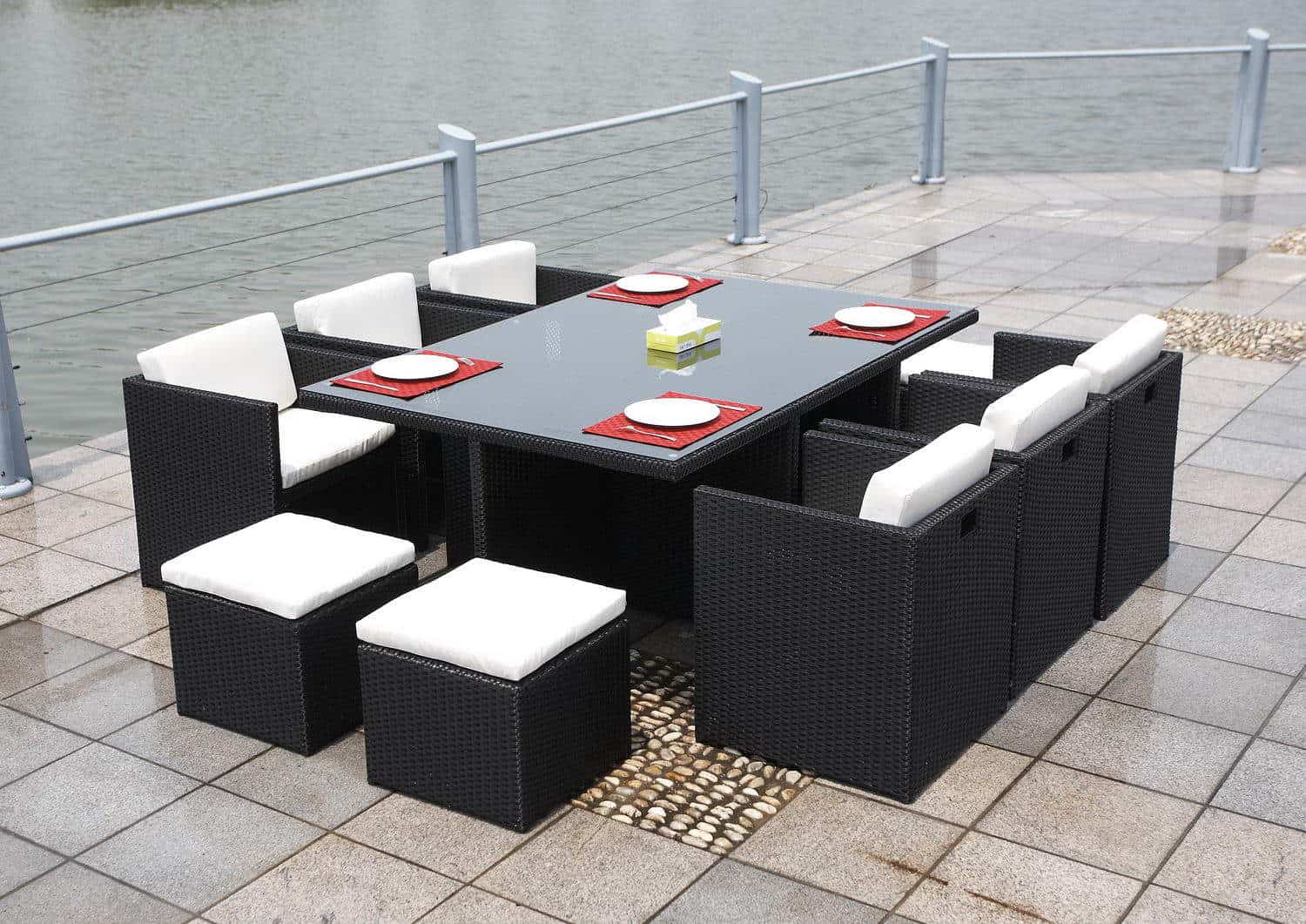 marbella 6 setare black - beige chairs out