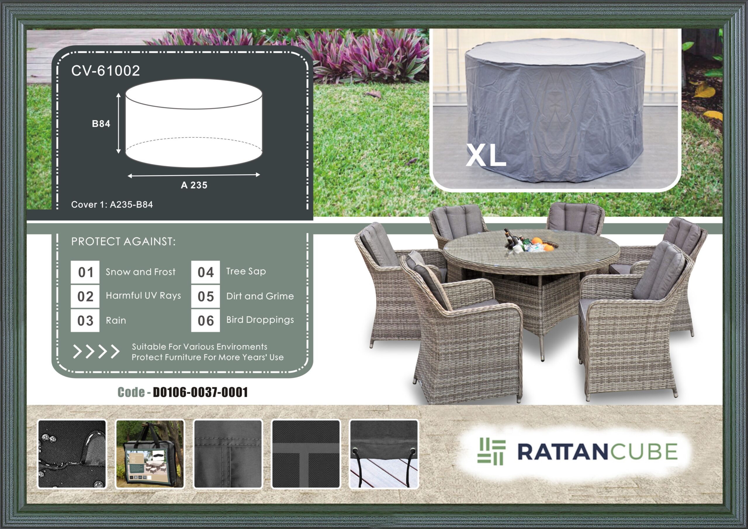 Circular Table Cover 235cm - Milano/Victoria Cover - Image 2